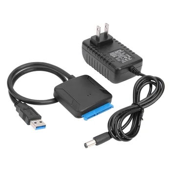 Кабел USB 3.0 SATA 3, Адаптер, SATA, USB, Преобразующие кабели за 2,5/3,5-инчов външен твърд диск HDD и SSD с жак EU US UK