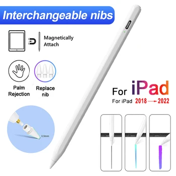 За Apple Pencil 2 1 Стилус За iPad Air 4 5 Pro 11 12,9 Mini 6 За таблет с отклонение ръце Стилус Сензорен Молив Type-C Зареждане