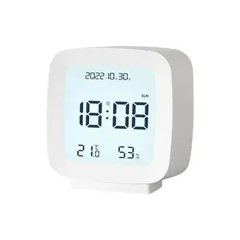Alarm clock, цифрови LCD часовник с дисплей на температурата и влажността, за да спални, гласово управление, лека нощ