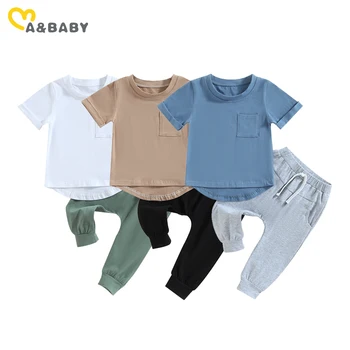 за мама и бебе от 0 до 3 години, комплекти дрехи за новородени момичета, тениска с къс ръкав, панталони, летни дрехи, Облекло