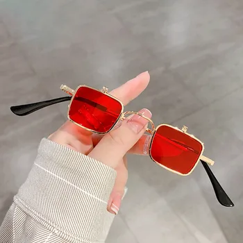 2022 Нови слънчеви очила в мини-малка Рамка Street Shot, ретро-флип, Лесно преносими, Малки Квадратни Слънчеви Очила за Жени