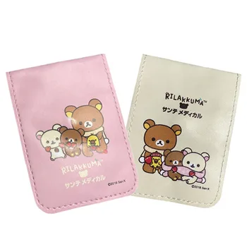 Rilakkuma ID Card Holder за жени Карикатура аниме Мечка Kawai Сладък калъф за карти розов Кожен държач за карти Защитно покритие за карта