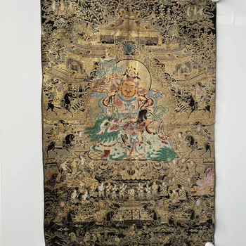 Бродирана Тханка - бог на богатството, размер: 60x90 см