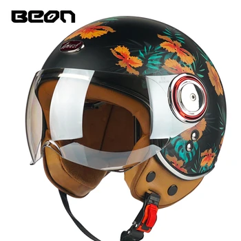 Мъж на мотоциклет шлем с открито лице, мотоциклет шлем Casco BEON B-110 Casco за мотокрос с един педал, полнолицевой каска
