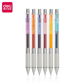 Deli 6шт, цветен гел писалка 0,5 мм, многоцветни мастила, канцеларски материали, маркери за рисуване, химикалки, ученически пособия, канцеларски писма