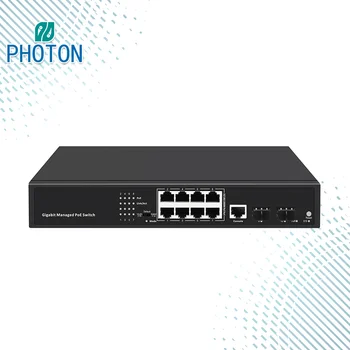 Интелигентен 8-портов промишлен Ethernet switch с мощност 120 W, управляван POE, с 2 гигабитными порта SFP