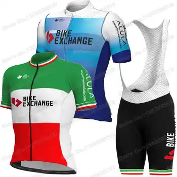 2022 Bike Exchange Team Италия Комплект Тениски, Велосипеди Шампион На Италия За Велосипед Мъжки Дрехи За Пътят Мотори Ризи Костюм Под Наем Лигавник Шорти