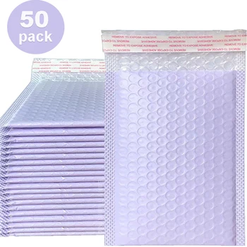 Опаковка 50 бр. пузырчатые пликове лилаво/мастило цвят, опаковки, торбички, само уплътняващи изпълнен с плик опаковка за доставка, защита от падане