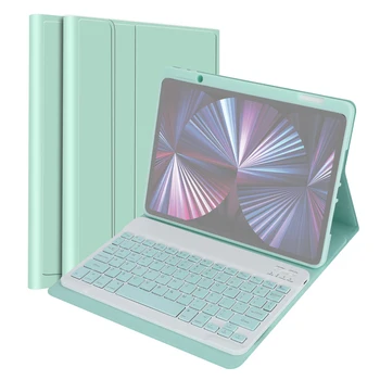 Безжична клавиатура BT USB-клавиатура с Защитен калъф от Изкуствена Кожа за iPad Air 4 10,9 инча/iPad Air5 10,9 инча/iPad Pro 11 инча