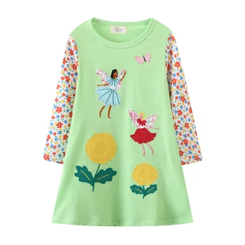 Рокли на принцеси за момичета от 2 до 12 години, есен-пролет, приказен костюм с цветна бродерия за деца, хит на продажбите