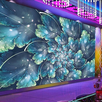 Потребителски 3D Стенни Тапети Nordic Ръчно Рисувани Dazzle Flower Стенни Art Хартия Стикер За Бар KTV Decoration Murales De Pared 3D