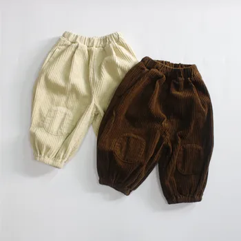 елен jonmi, нови есенни детски вельветовые панталони в корейски стил, обикновен детски свободни панталони-фенери Унисекс