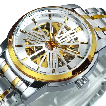 Луксозни часовници WINNER Мъжки 2020, Автоматични златен часовник, Мъжки часовник с луминесцентни виртуален скелет, ежедневни часовници часовници мъжки Нови спортни