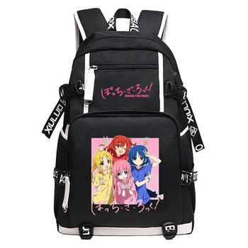 BOCCHI THE ROCK! Мультяшные ученически чанти, голяма чанта за книги, женски раница за пътуване, чанта за момичета от аниме, USB Чанта за лаптоп