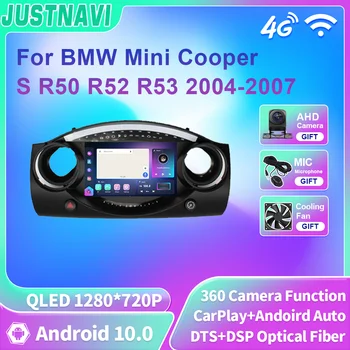 JUSTNAVI QLED Android Радиото в автомобила на BMW и Mini Cooper S R50 R52 R53 2004-2007 Carplay Мултимедиен Плейър Навигация Стерео уредба