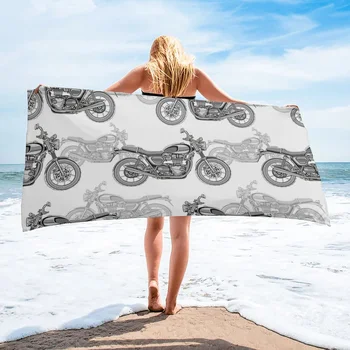 Мультяшные мотоциклетни хавлиени кърпи от микрофибър за плуване, быстросохнущее кръгло плажна кърпа, кърпа за лице в спортното зала