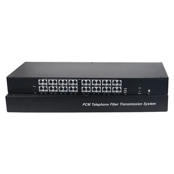 Гласова мултиплексор fxs/fxo pots fiber 32 порт rj11 телефонна линия чрез оптичен конвертор удължителен кабел на телефонната линия, rj11