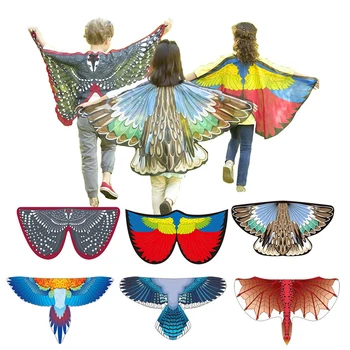 Напълно нов дизайн, крила на пеперуда, кашмир шал, детски дъждобран за момчета и момичета, аксесоари за костюми, калници елф на Хелоуин, рокля
