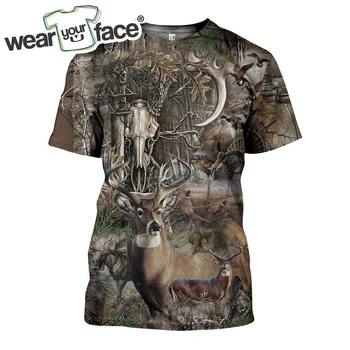 Камуфляжное изкуството на лов за елен, блузи с 3D принтом по цялото тяло, Качулка с цип, ежедневни спортни костюми, къси Панталони, градинска, облекло Унисекс