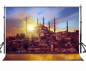7x5 фута Ранните сутрешни сцена, Истанбулският пейзаж, фон За Снимки, студиен подпори