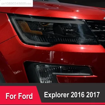 За Ford Explorer 2016 2017, аксесоари, 2 броя, автомобили защитно фолио за възстановяване на фарове, прозрачна черна стикер от TPU