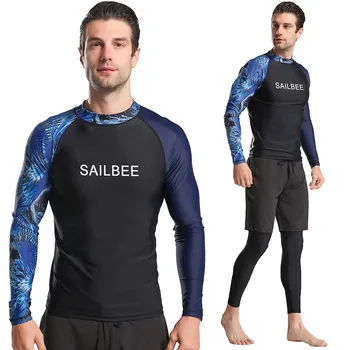 Мъжка лятна нова тениска за гмуркане и сърф с защита от uv тениска за плуване, бански костюм, хавлии за плаж, бански костюми, костюми за сърфиране с дълъг ръкав