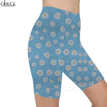 Дамски къси панталони с винтажным чертеж и 3D графичен принтом CLOOCL, модни дамски шорти за тренировки на открито, панталони за джогинг с ефект повдигащ, секси шорти