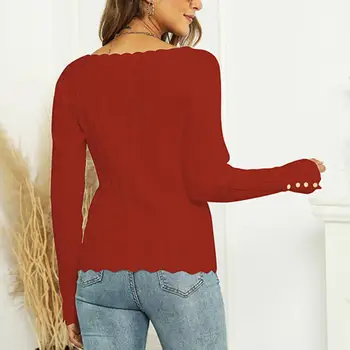 Модерен яка с дантелен завършек, елегантен пуловер, пуловер, зимен пуловер, монтиране на еластична