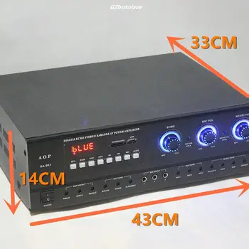 Высокомощный професионален Bluetooth цифрова HI-FI аудио голяма мощност KTV усилвател на мощност домашен Cara OK усилвател на мощност 400 W * 4
