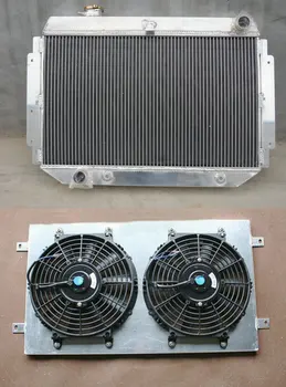 Горещ Продаваният 3-ВГРАДЕН Алуминиев Радиатор 56 мм + Прах + Вентилатор За Holden HQ HK HX HZ 253 & V8 308