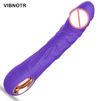 Реалистичен вибратор-вибратор за жените, Стимулатор на влагалището, клитора, точка G, Мека Силиконова секс-играчка с мощна вибрация, Женски мастурбатор