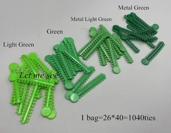 1040 основи на Дентални ортодонтски разтеглив лигатурные на основата на Гумената лента за скоби Brace зелен високо качество