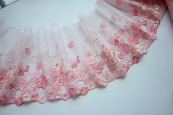 3 метра 18 см 7,08 инча ширина, розово сетчатое женствена рокля с цветен модел, облекло 