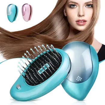 Антистатик йонна четка за коса, Електрическа четка за коса, гребен-масажор, Вибрираща четка за масаж на косата и кожата на главата