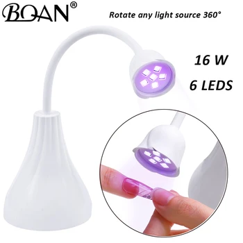 BQAN 6 Led Розовата Лампа За Нокти 16 W Простор За Гел-Лак За Нокти с UV-Лампа За Гелевых Нокти Професионална Led Лампа За Маникюр Сушилня За Нокти