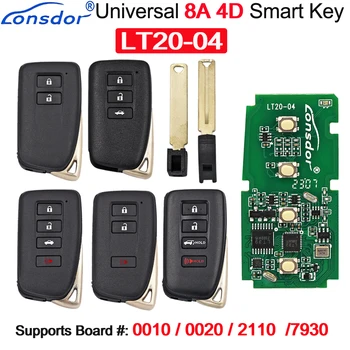 Lonsdor LT20-04 4D 8A Smart Remote Кола Ключодържател # 0010 0020 2110 7930 за LEXUS IS ES RX GS GX CT RC NX Работи с K518 KH100+