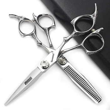 440c внос на стоманени 6-инчов фризьорски ножици, професионален комплект за изтъняване на косата, прецизна ножица за стайлинг на коса във фризьорски салон