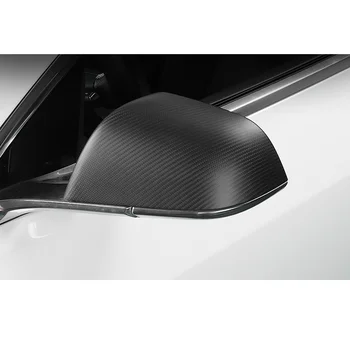 преглед на огледално-рефлексен на капака на багажника на колата е от въглеродни влакна за Странично Огледало модел 3 y x