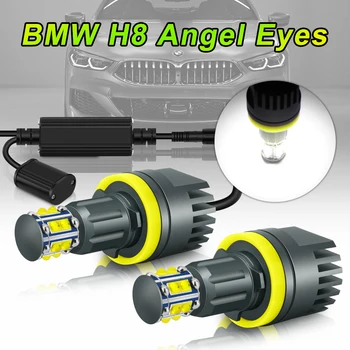 2 елемента H8 LED Angel Eye Halo Пръстен Canbus Без Грешки 6000 K 4800LM Фарове за мъгла H8 Фарове За BMW E60 E61 E63 E90 E92 E93 X5 X6