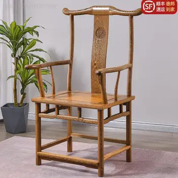 Крилата дървен стол за официални шапки От масивна дървесина, хозяйский стол от махагон, Стол Taishi, Чай стол, Офис стол, Нов китайски