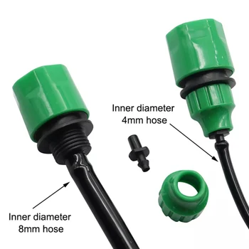 Адаптер за маркуч с бърза връзка 4/7 мм/8/11 мм, 5 бр., аксесоари, градински зелен адаптер за микро-напояване, адаптер за тръби