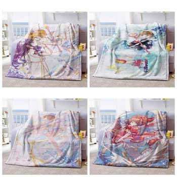 Карта Похитителят аниме Сакура фланелевое флисовое одеяло спалня домашен разтегателен наметала одеяло моющееся