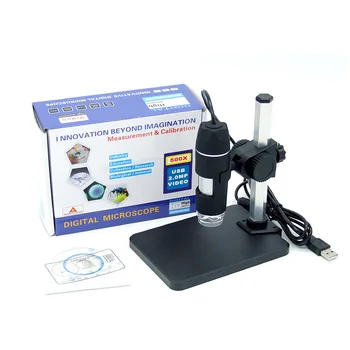 USB-Дигитален микроскоп с постоянното увеличаване на 1-500 път + Притежателя (нов) За Ремонт на електроника, 8-led ендоскоп С Измерване софтуер
