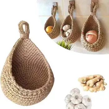 Стенни кошница за зеленчуци и плодове Ракита кошница за плодове за кухненския плот Стенни кошница за съхранение на Кухненски органайзер