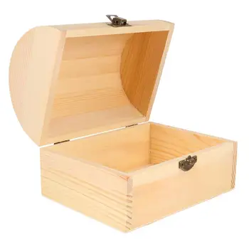 дървена ковчег за съкровище 2 бр./1бр, дървени ковчег за съкровище, реколта дървена кутия за съхранение на бижута, в сандъка с катарама
