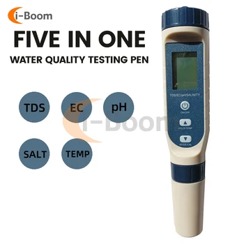 М солеността на TDS ЕО PH, Дръжка за измерване на температурата, Многофункционален Дигитален Тестер за качеството на водите за измерване на чистотата на водата, Температура, PPM, PH тестер