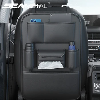 SEAMETAL Чанта За Съхранение на Облегалките на Автомобилни Седалки, Мулти-функционални Подложки За Защита От удар, по-Голям Капацитет, Авто Органайзер За Задната Седалка, е Защитна Подплата