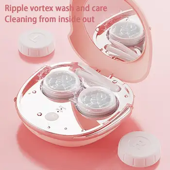 Ултразвукова пречистване на контактни лещи, акумулаторна автоматична пералня, Кутия за очила и лещи, симпатична машина за почистване на контактни лещи