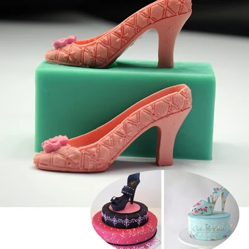 1 бр., кондитерское украса reposteria, Обувки на висок ток, 3D силиконова форма за торта, Форма за печене cozinha, Инструменти за готвене gateau