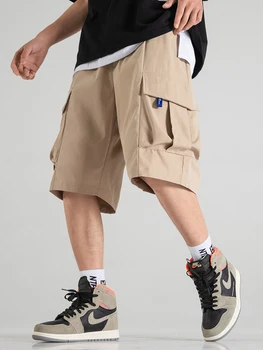 Ежедневни панталони-карго, Мъжки Летни Тънки Джоггеры дължина до коляното, Модни Свободни Универсални Красиви Шорти Harjauku, Стилни Ежедневни Мъжки C16